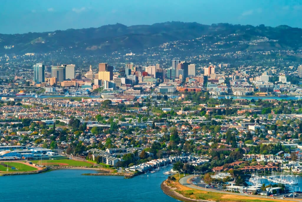 Aerial view of Oakland, CA