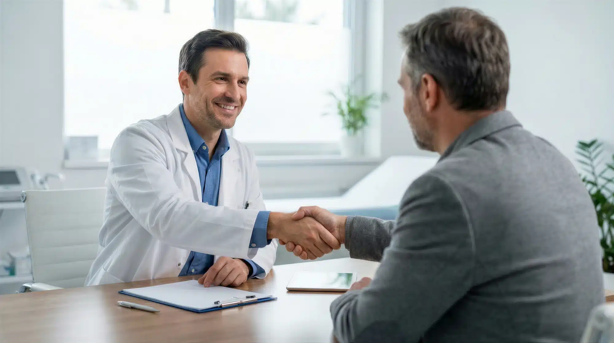 Medical professional explaining the Xanax withdrawal timeline and safe detox options to a patient.